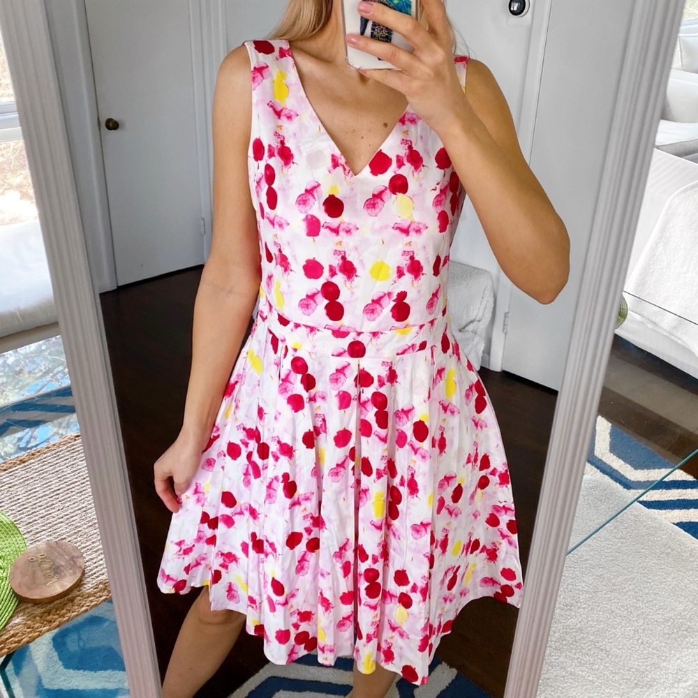💖 MORE & MORE PINK YELLOW ABSTRACT VIBRANT SUMMER COCKTAIL DRESS!